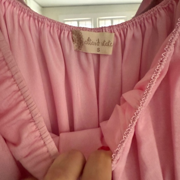 NWT Altar'd State Blush Pink Amabella Puff Mini Dress Size Small - Picture 4 of 6